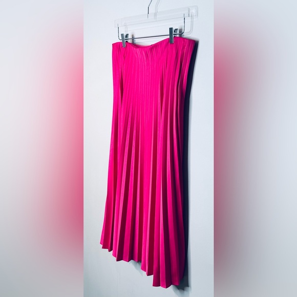 J.Crew Gwyneth Pleated Pink Satin Midi Slip Skirt - Picture 5 of 11